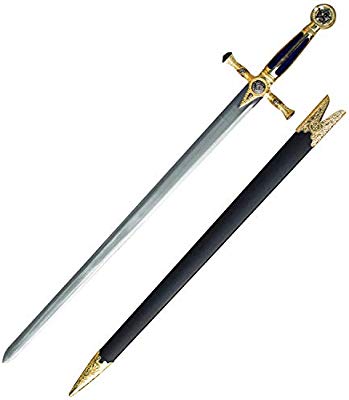 Fraternal Masonic Gold Accent Sword